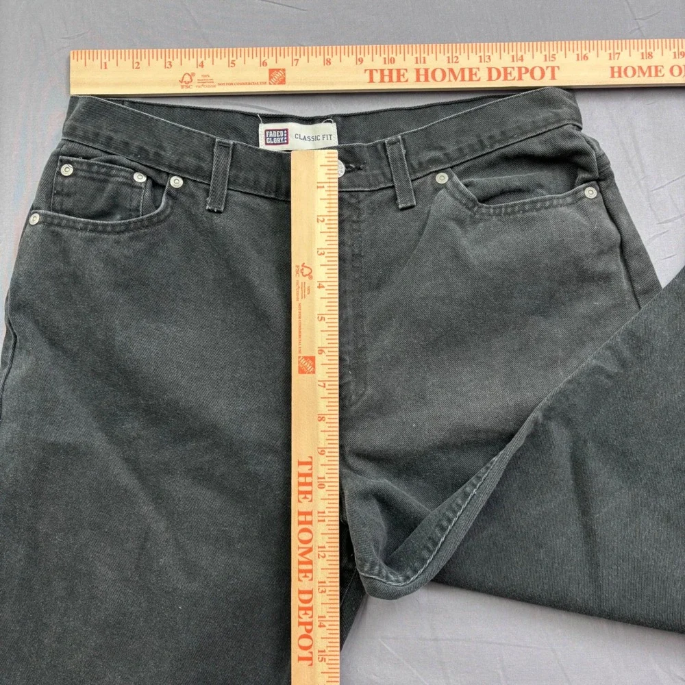 Faded Glory Men's Classic Fit Straight Leg Jeans Washed Black Denim